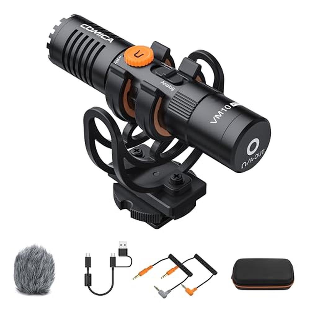 Microphone Camera: COMICA VM10 PRO Universal Shotgun – Front View