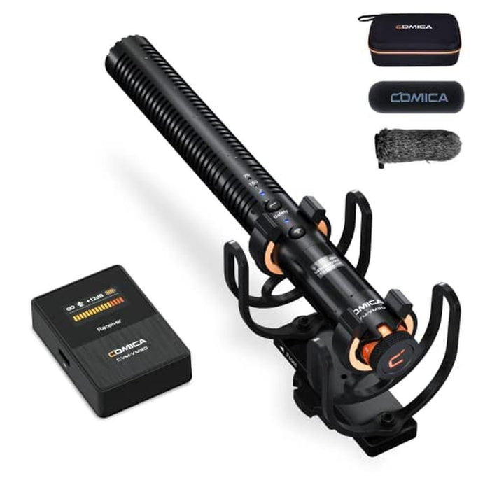 Microphone Camera: COMICA VM30 Shotgun Microphone with – Front View