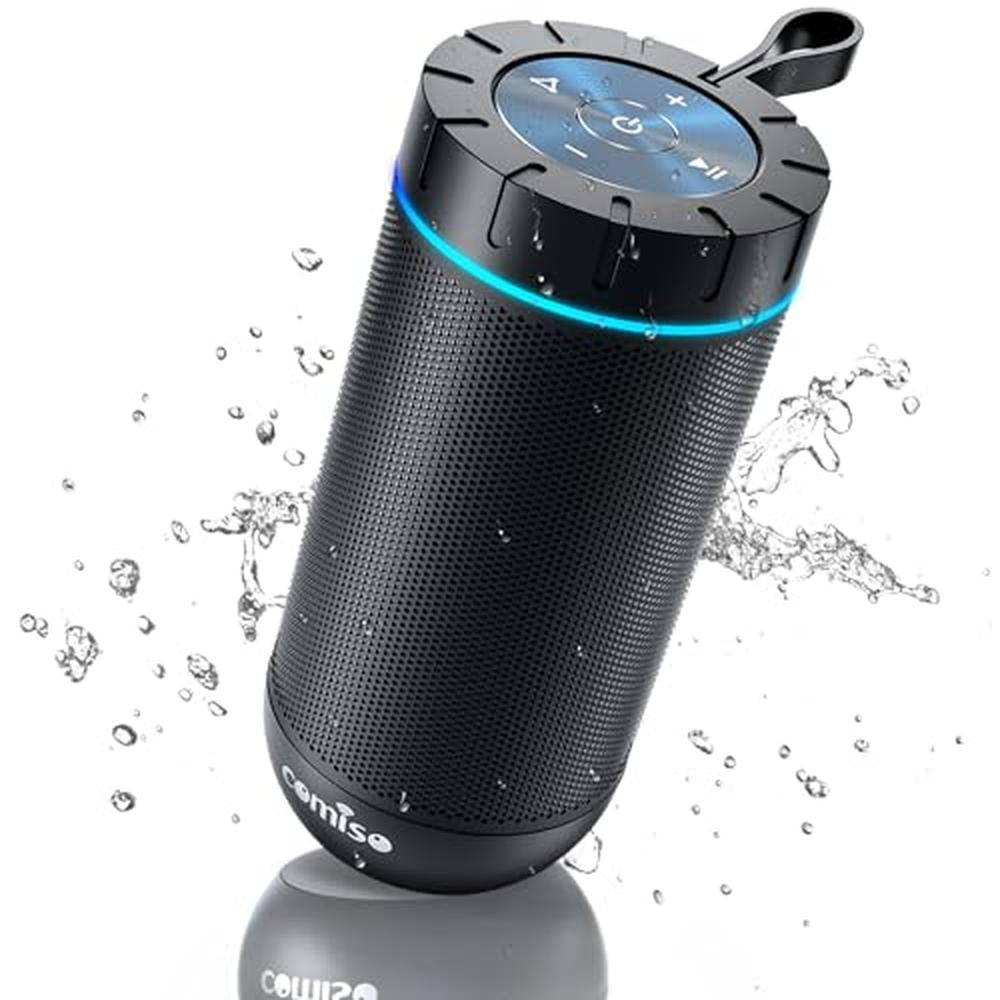 Comiso Bluetooth Speaker: Waterproof Portable Speaker with – Front View