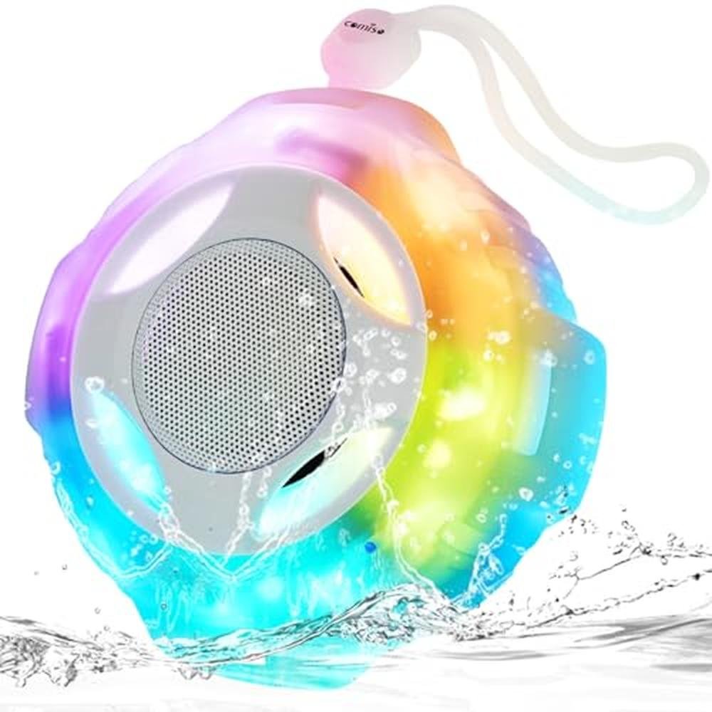 Shower Bluetooth Speaker: Comiso Waterproof IPX7 Floating – Front View