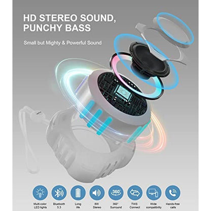 Shower Bluetooth Speaker: Comiso Waterproof IPX7 Floating – Side View