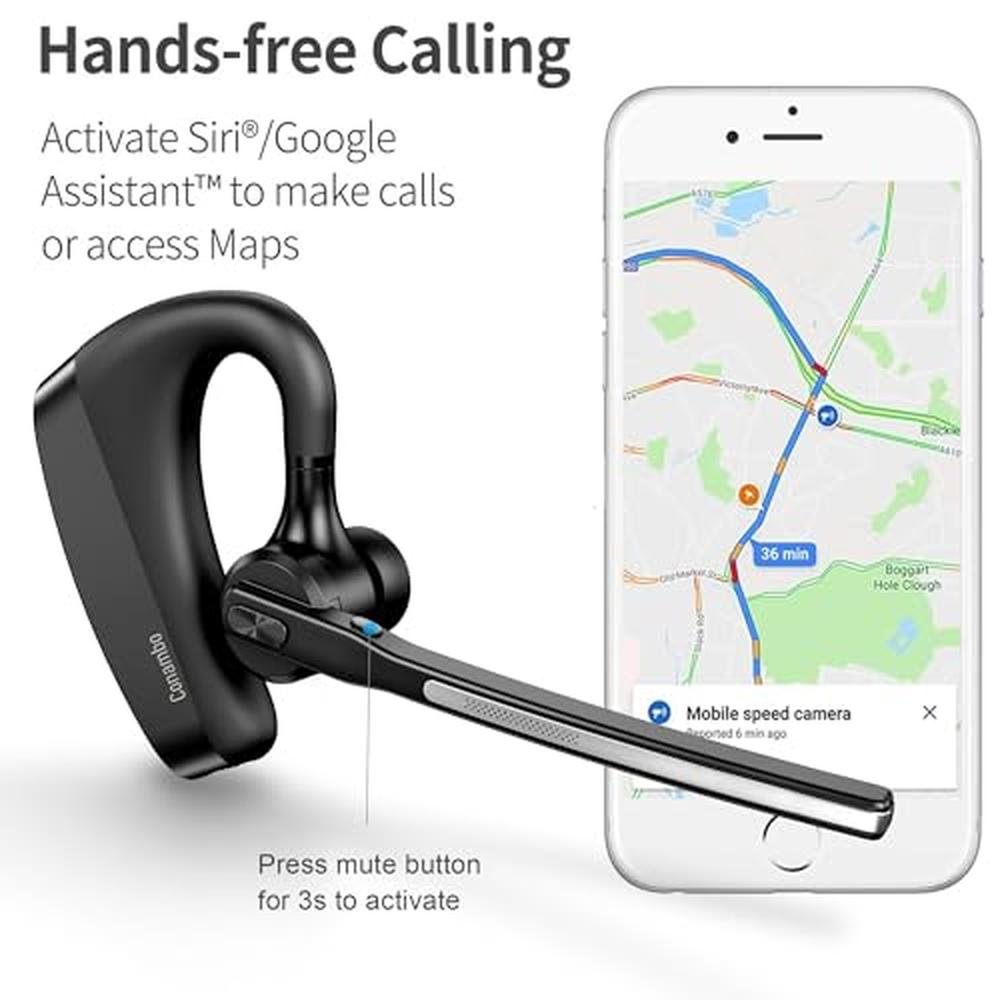Bluetooth Headset: Conambo 5.2 CVC8.0 Dual Mic Noise – In Use