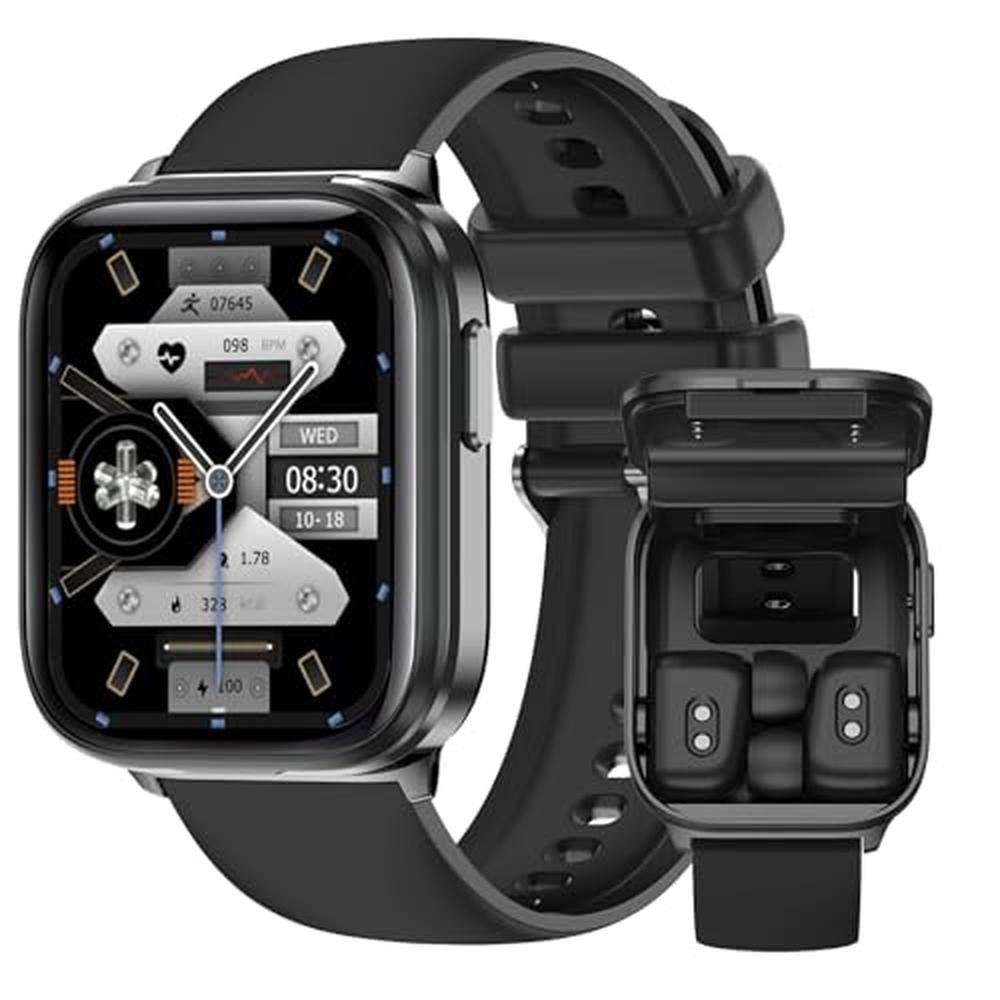 Smart Watch: coolhenry Fitness Tracker with Earbuds – Front View