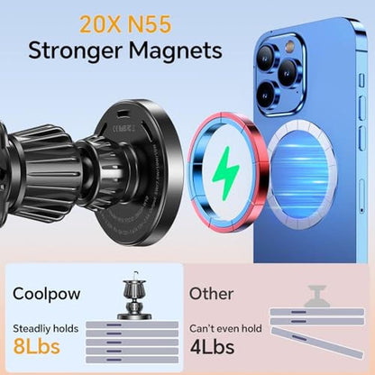 Coolpow for MagSafe Car Mount ChargerUltra MagnetMagnetic – In Use