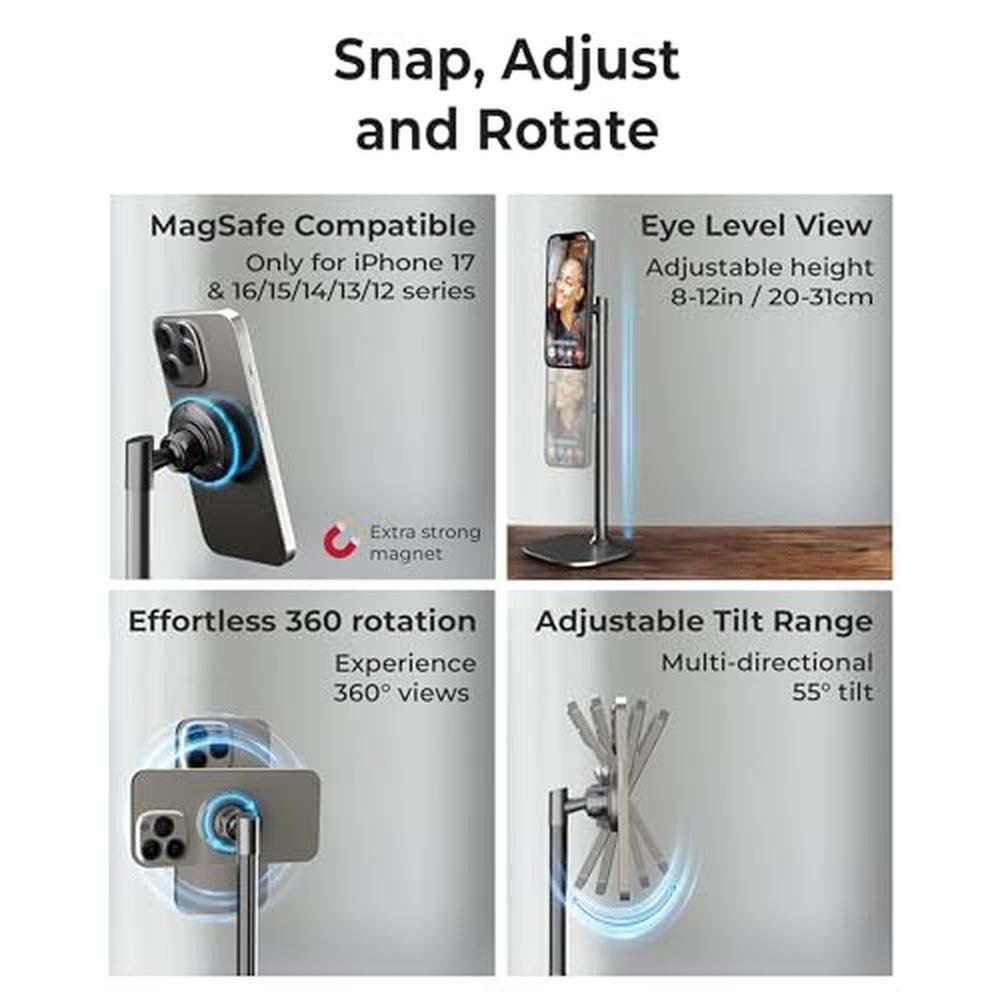 iPhone Stand: COOPER MagStand Adjustable Magnetic iPhone – Side View