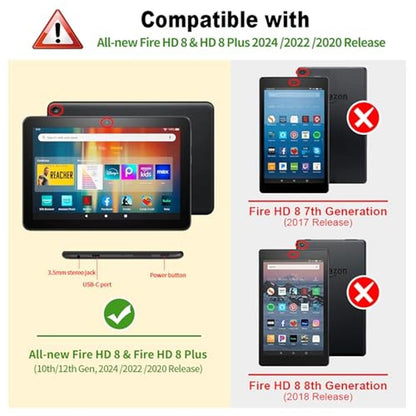 COOWPS Case: Premium Fire HD 8 & HD 8 Plus Tablet 12th/10th – Side View