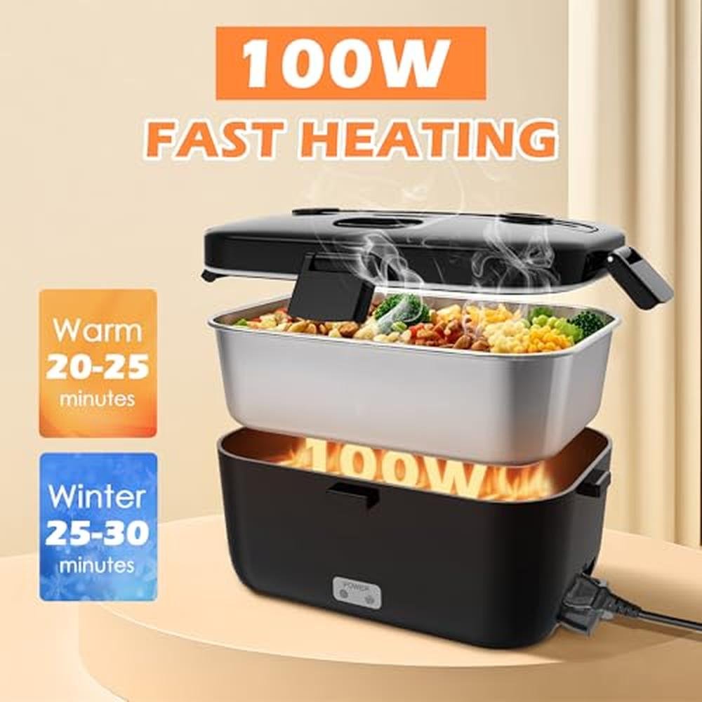 Electric Lunch Box: COZYEXPERT 100W Heated Food Warmer – Side View