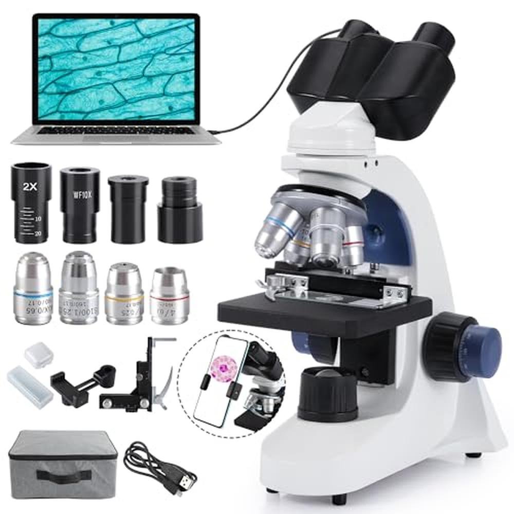 Binocular Microscope: Creahub Compound 40x-2500x – Front View
