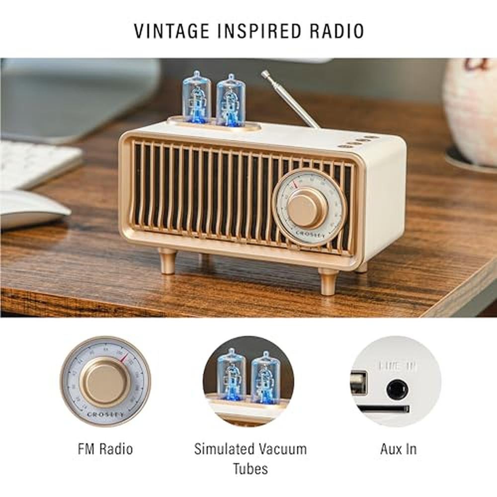 Crosley CR3043A-WS Milton Portable Rechargeable FM Radio – Side View