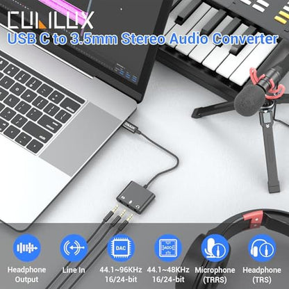 Recording Adapter: Cubilux USB C to 3.5mm – Side View