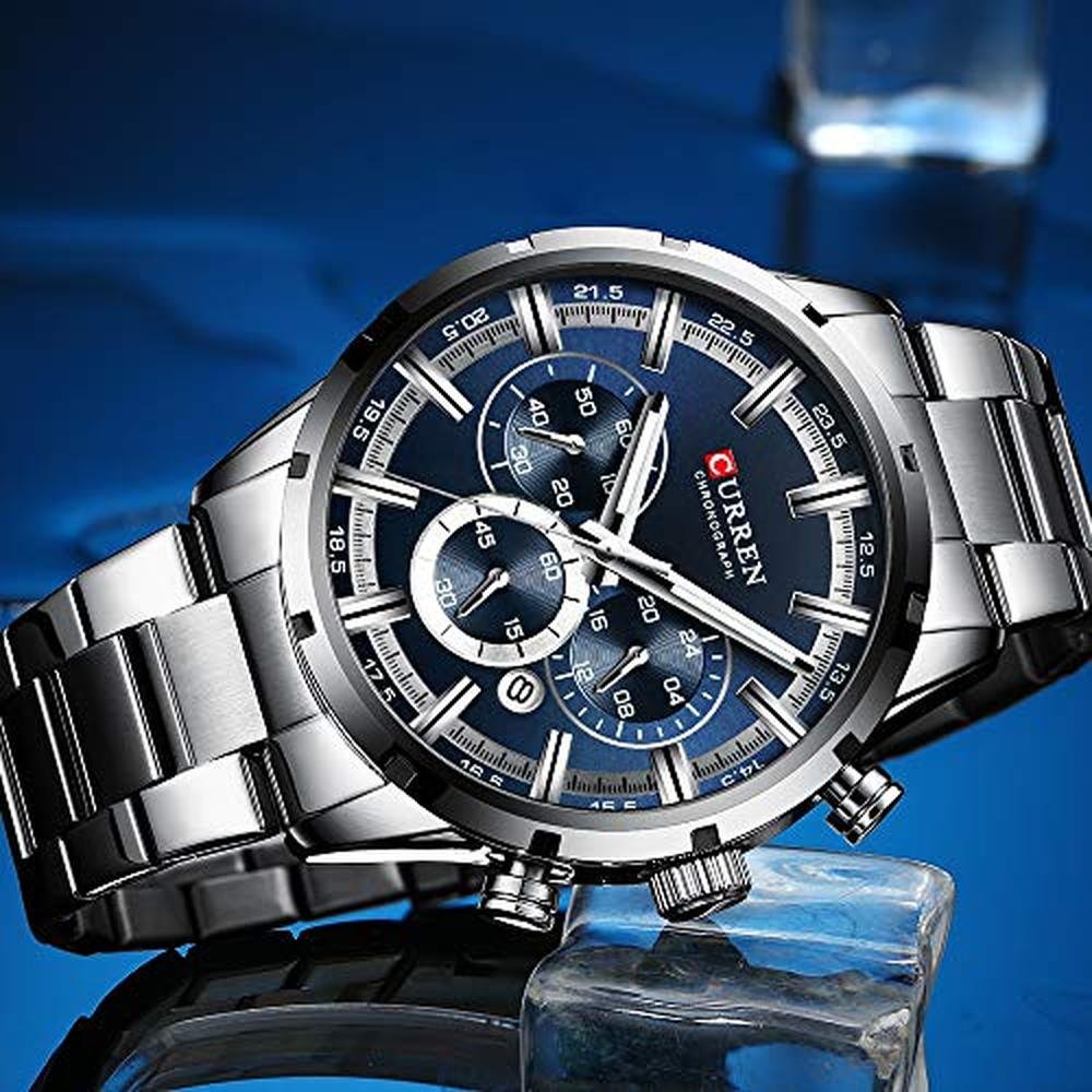 Curren Mens Watch: Sport Quartz Chronograph Wristwatches – In Use