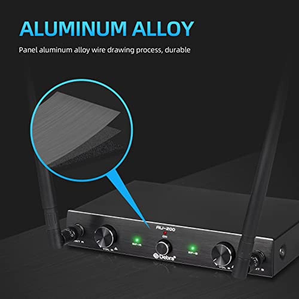 Debra Audio: AU200 Pro UHF 2-Channel Wireless Microphone – Side View