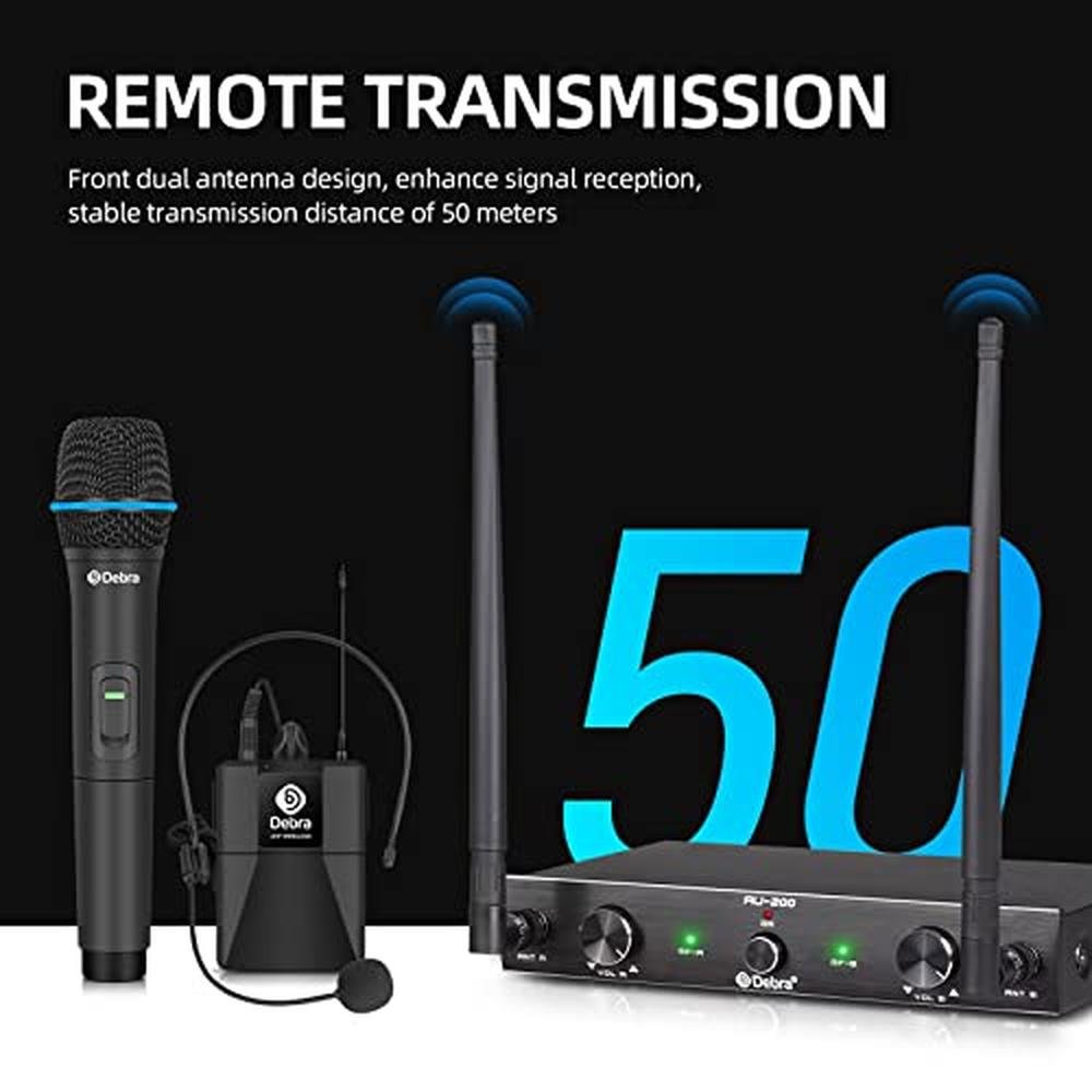 Debra Audio: AU200 Pro UHF 2-Channel Wireless Microphone – Close-up Detail