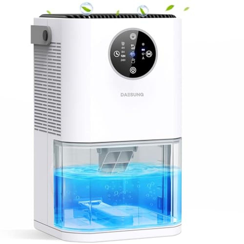 Dehumidifier Small: DAESUNG 60 OZ Quiet Dehumidifier for – Front View