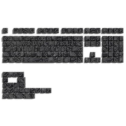 Keycaps Keyboard: Dagaladoo Black Topographic Double Shot – Side View