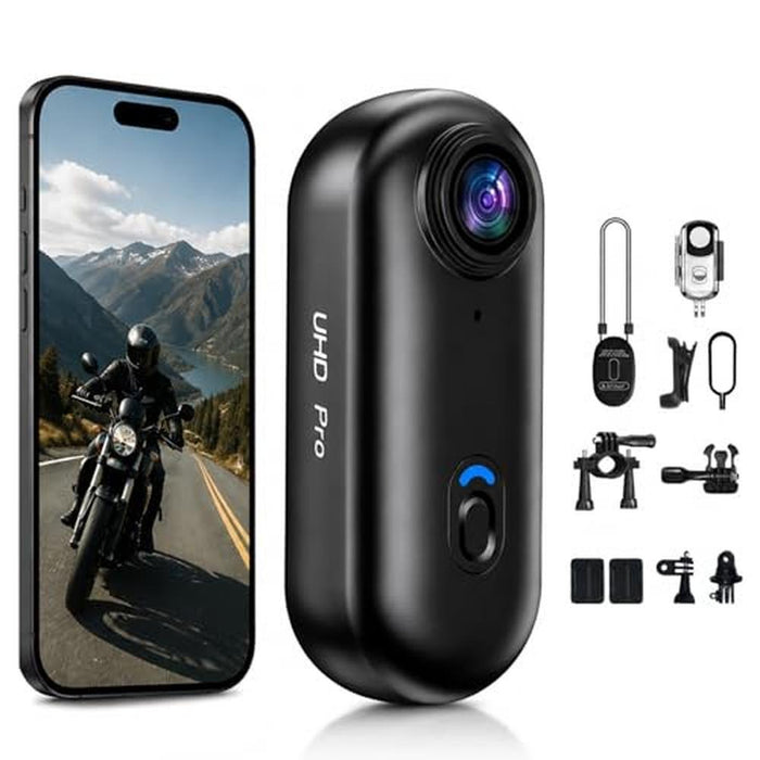 4K Mini Body Camera: Portable Waterproof Action Cam – Front View
