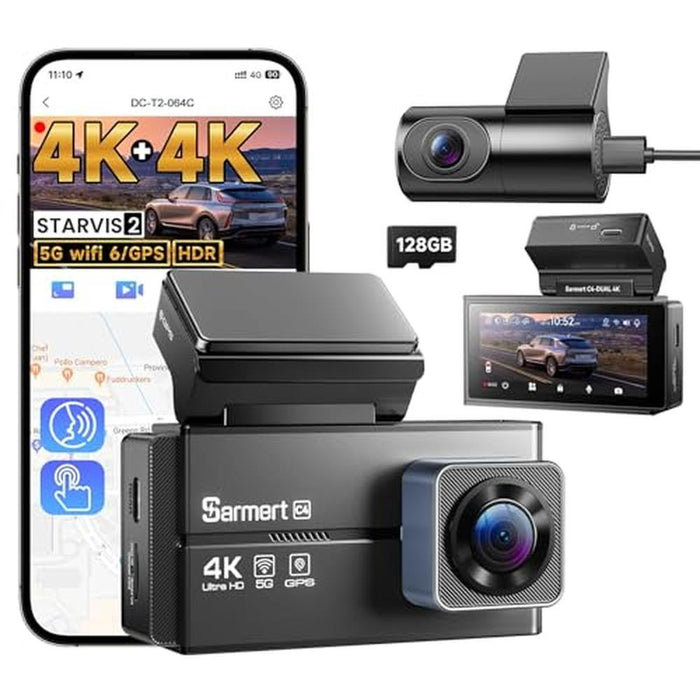Dash Cam: Sarmert C4 Dual 4K STARVIS 2 Sensor – Front View