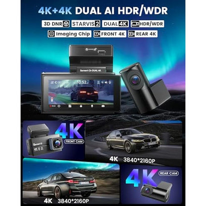 Dash Cam: Sarmert C4 Dual 4K STARVIS 2 Sensor – Side View