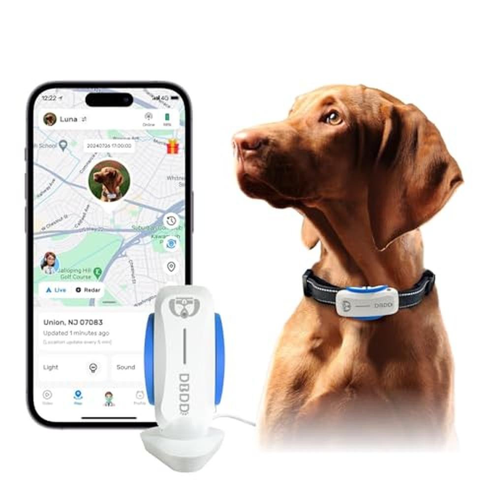 DBDD AI GPS Tracker for Dogs: Real-Time Location and AI – Front View