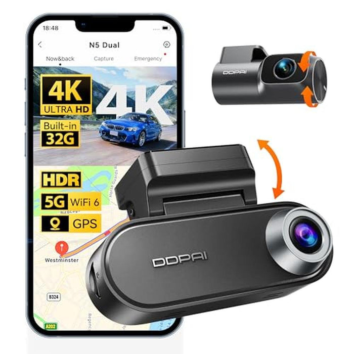 DDPAI 4K Dash Cam Front and Rear – Front View