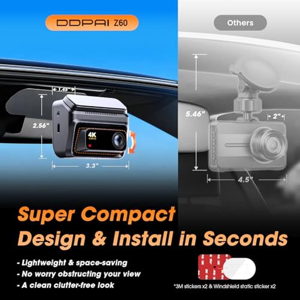DDPAI 4K Dash Cam Front and Rear – In Use