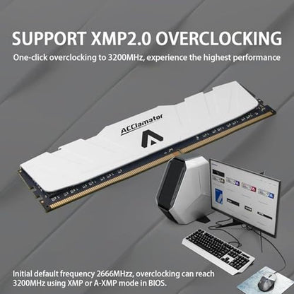 DDR4 RAM 32GB (2x16GB) 3200MHz PC4-25600 XMP CL18 1.35V – Close-up Detail