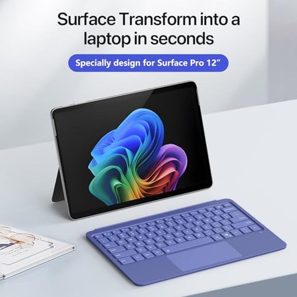 Magnetic Bluetooth Keyboard Cover for Surface Pro 12" 1st – Side View