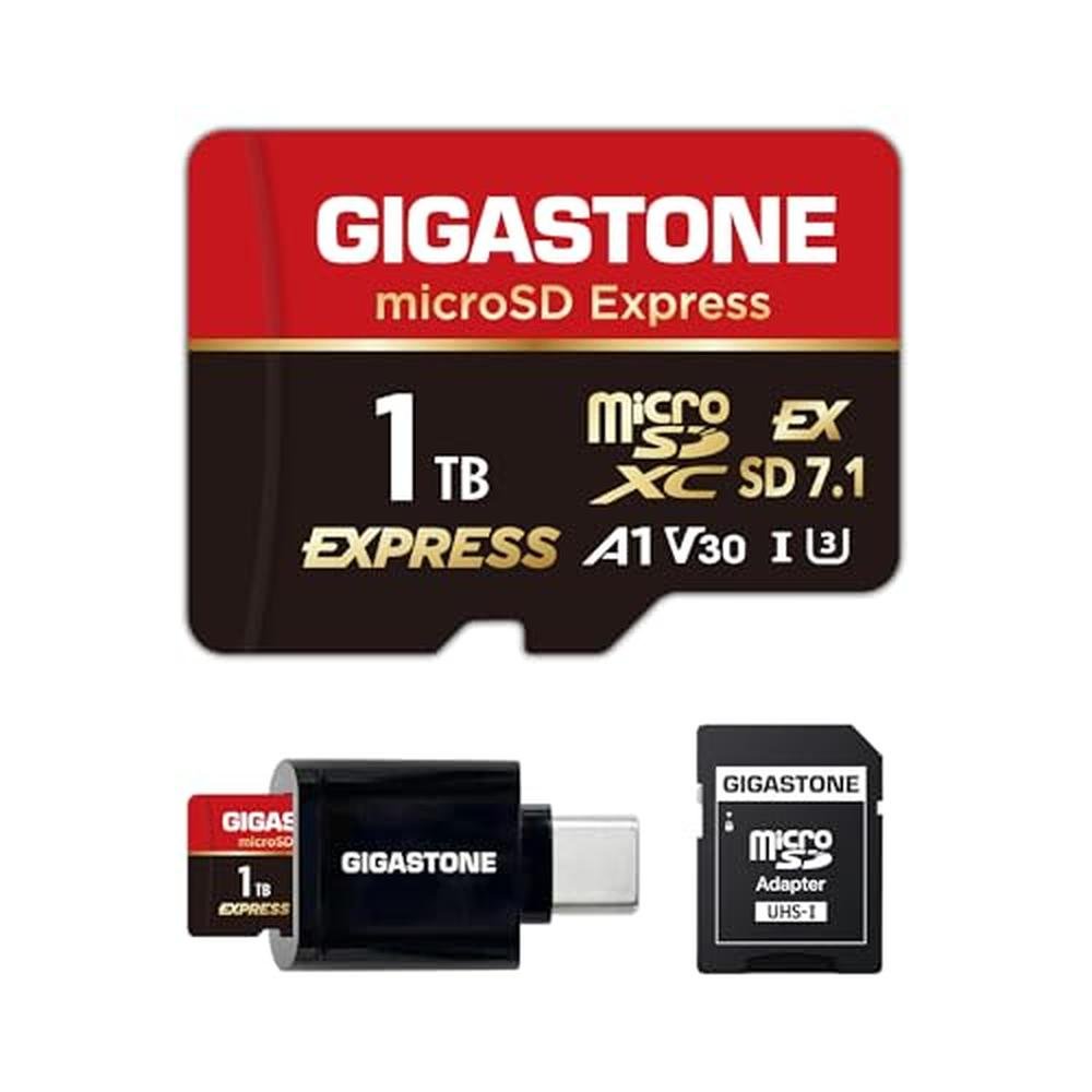 MicroSD Express Card: GIGASTONE 1TB Designed for Switch 2 – Front View