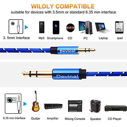 3.5mm Cable: Devinal 1/4 Inch to 3.5mm Stereo Cable – Close-up Detail