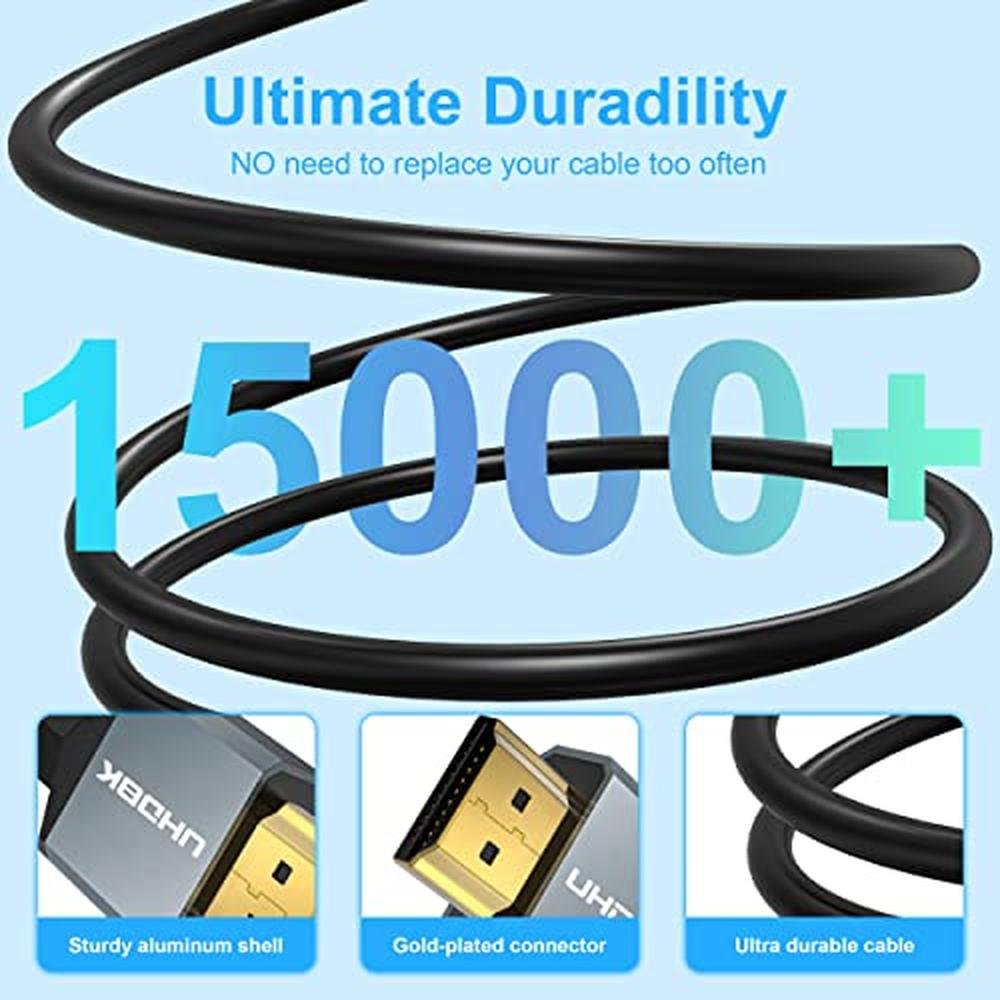 DGHUMEN 8K HDMI Cable: Ultra High Speed 48Gbps HDMI 2.1 – Close-up Detail