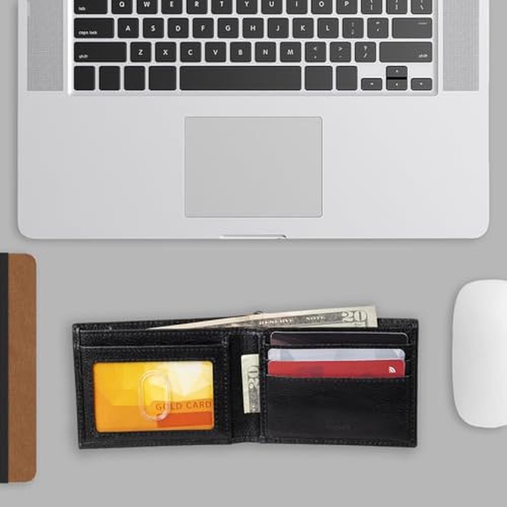 Dickies Men's Bifold Wallet-High Security with ID Window – Side View