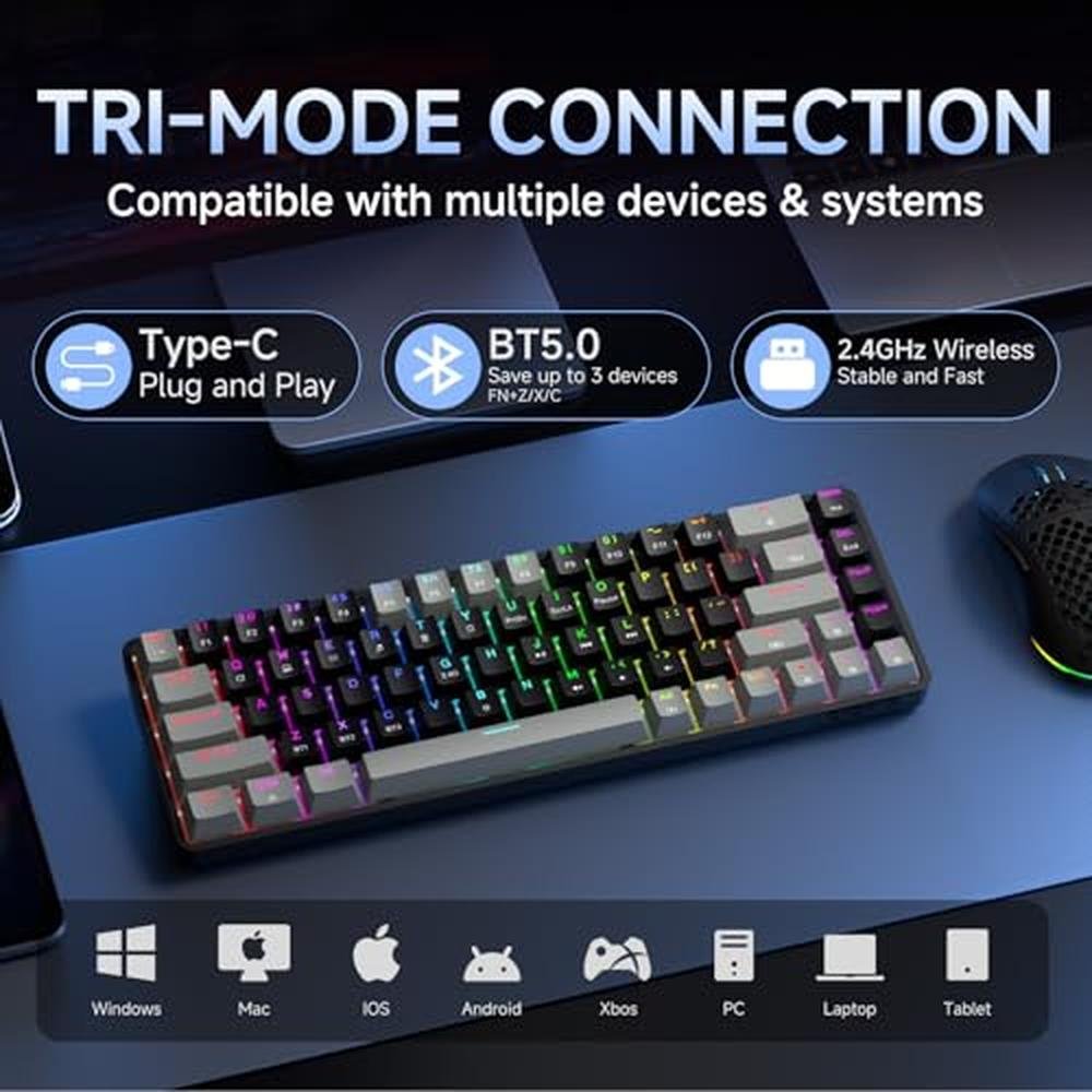 Keyboard Dierya DK68 60% Wireless Mechanical Gaming Keyboard – Close-up Detail