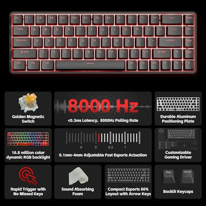 DIERYA DK68-C: 60% Gaming HE Keyboard – Side View