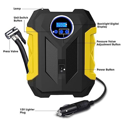 Digital Air Compressor: Portable Tire Inflator – Side View