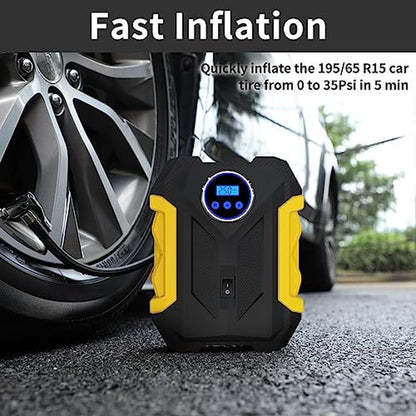 Digital Air Compressor: Portable Tire Inflator – In Use