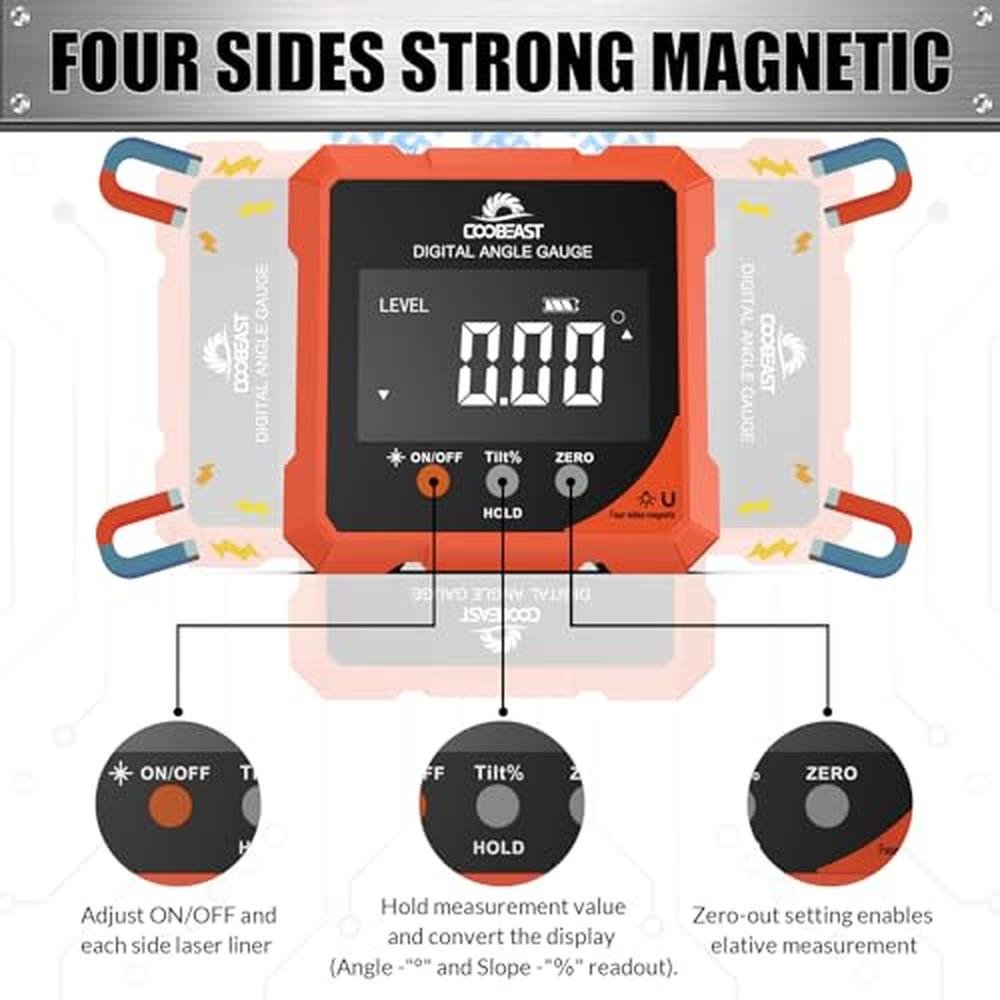 Digital Angle Finder: Coobeast Nivel Digital Level with – Close-up Detail
