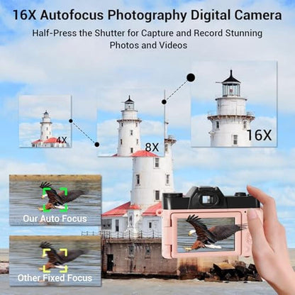 Digital Camera: FHD 4K 75MP WiFi Vlogging Camera with Flip – Packaging