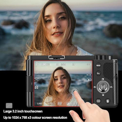 Camera Digital: 5K 72MP 30FPS HDR DSLR Camera with 3.2in – Side View