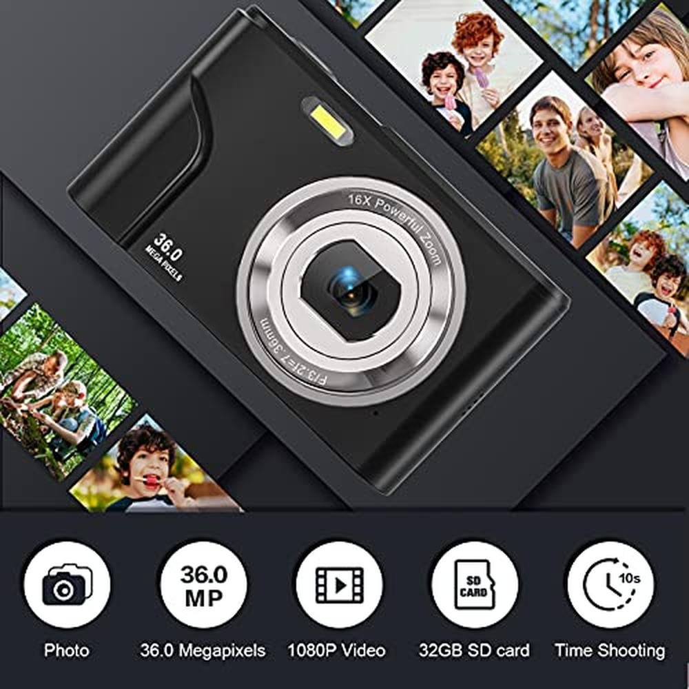 Digital Camera: Premium Vlogging Camera with LCD Screen – Side View