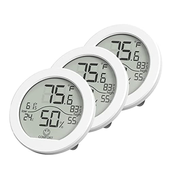 Hygrometer Digital: SECRUI 3 Pack Room Thermometer and – Front View