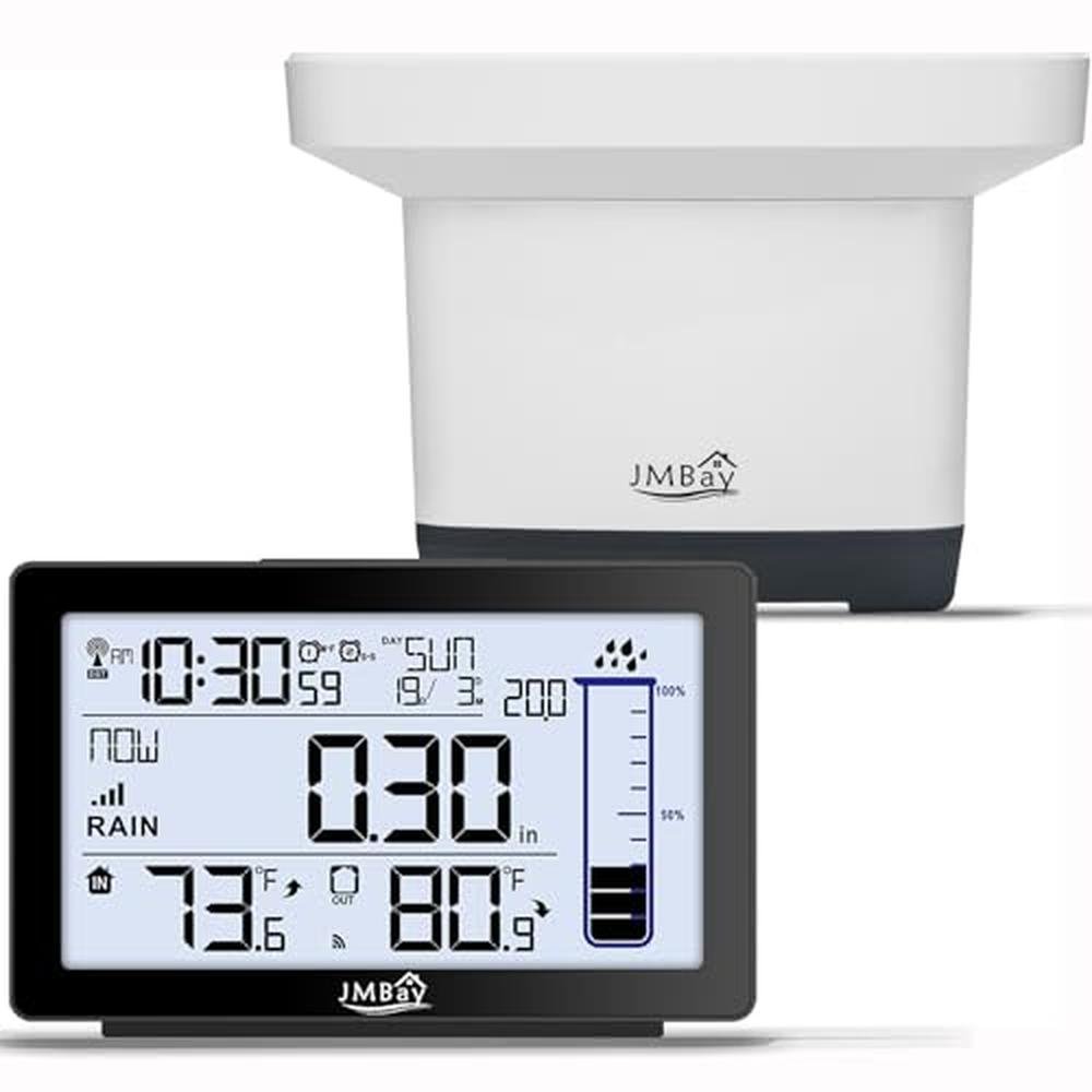 Rain Gauge: Digital Outdoor Wireless Rain Gauge with – Front View