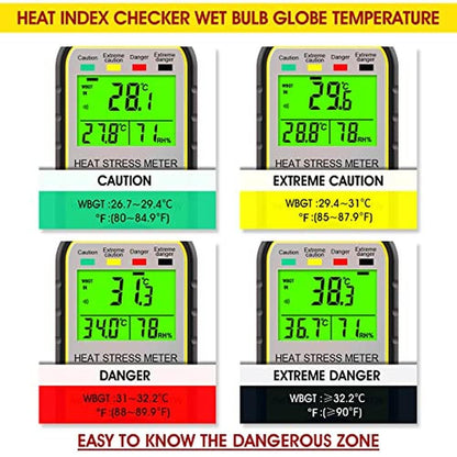 Wind Meter: Digital Anemometer Handheld Heat Stress WBGT – Side View