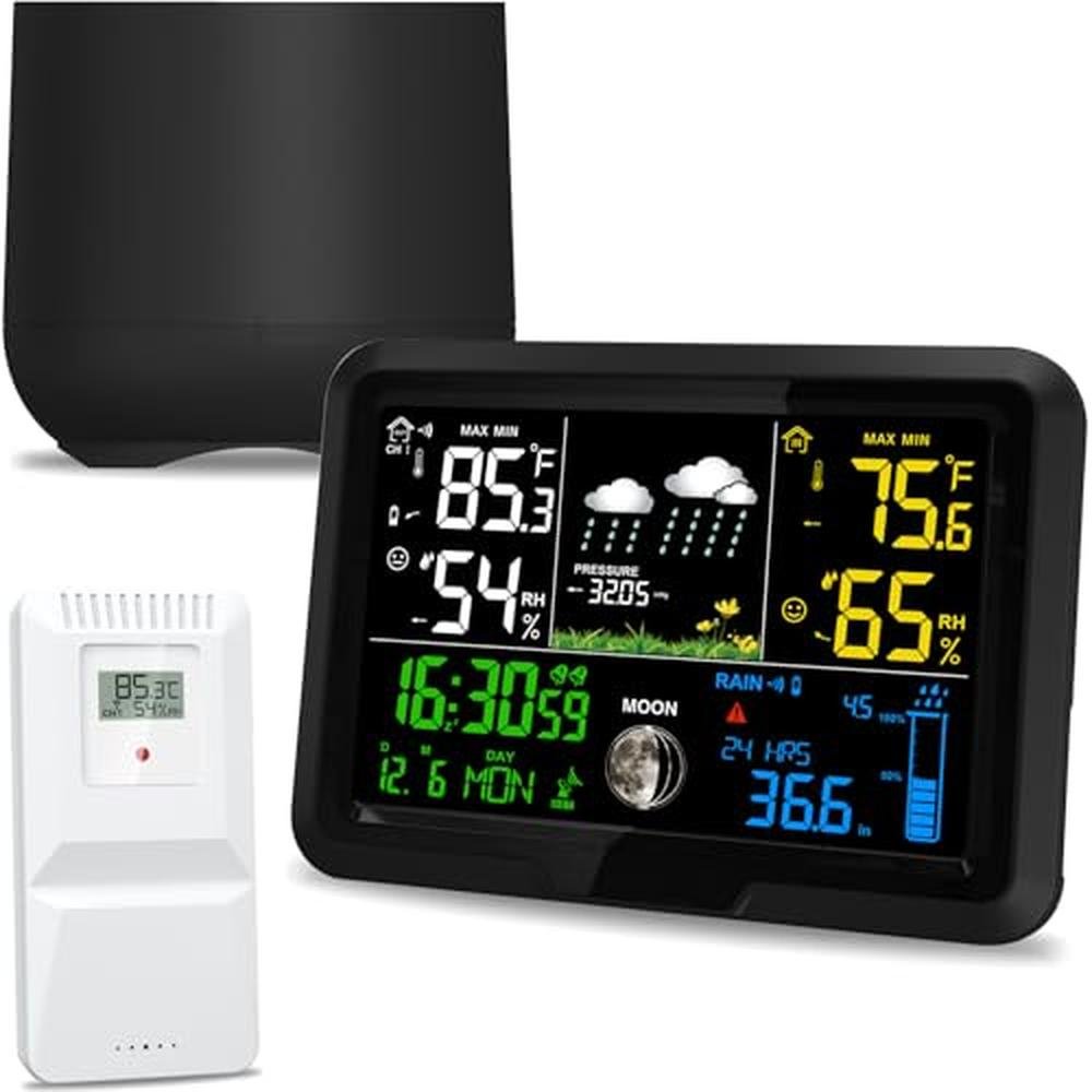 Rain Gauge: Digital Wireless Outdoor Home Weather Station – Front View