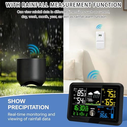 Rain Gauge: Digital Wireless Outdoor Home Weather Station – Side View