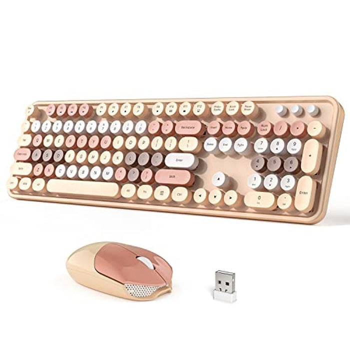Dilter Wireless Keyboard: 104 Keys Full Sized 2.4 GHz Round – Front View