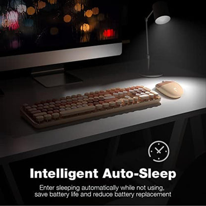 Dilter Wireless Keyboard: 104 Keys Full Sized 2.4 GHz Round – In Use