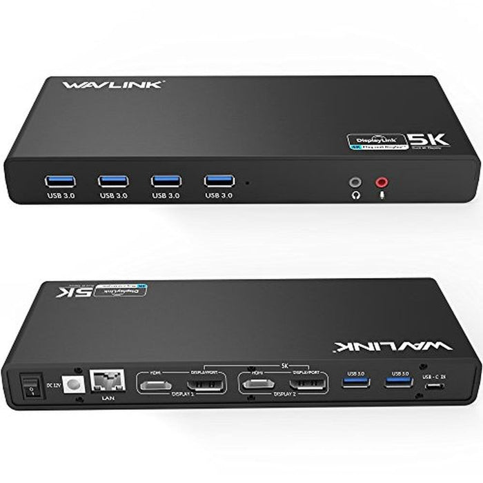 DisplayLink Universal: Wavlink 15-in-1 USB-C Ultra 5K Dual – Front View