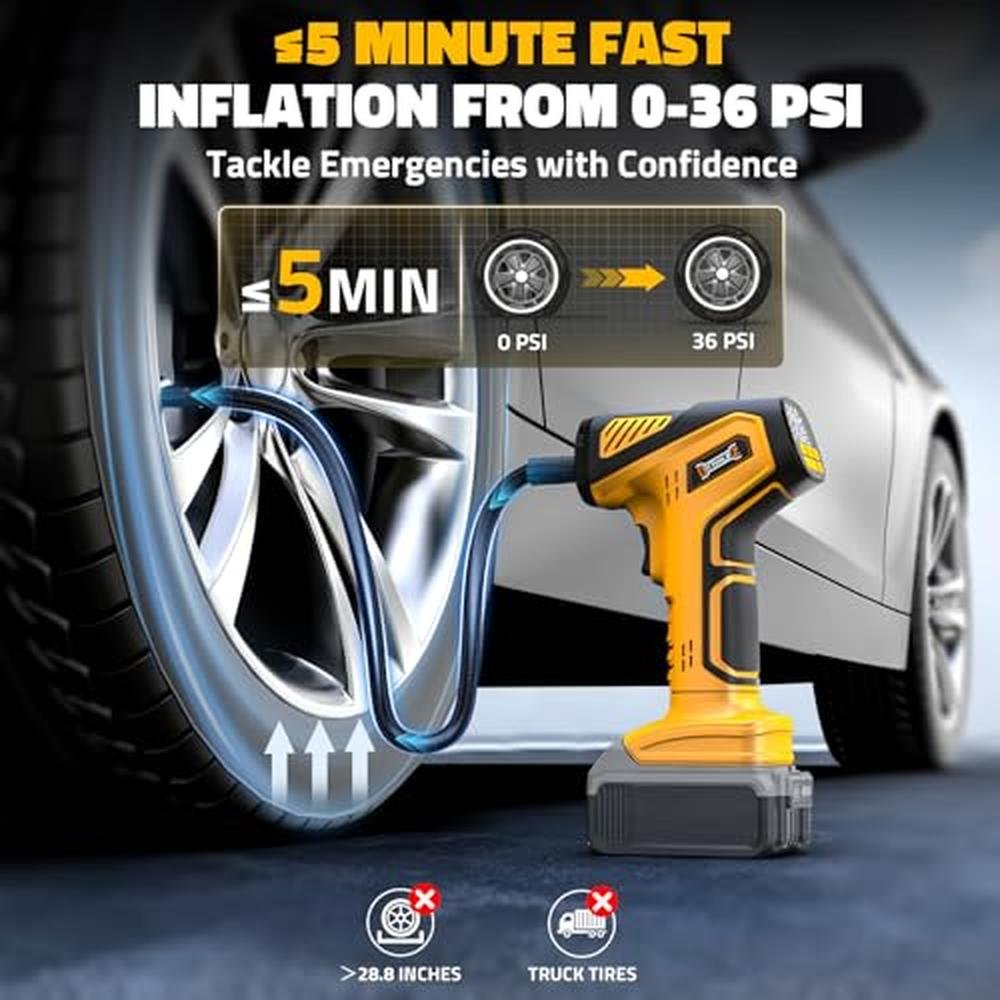 Tire Air: DIYtoolifz 150PSI Tire Inflator Portable Air – Close-up Detail