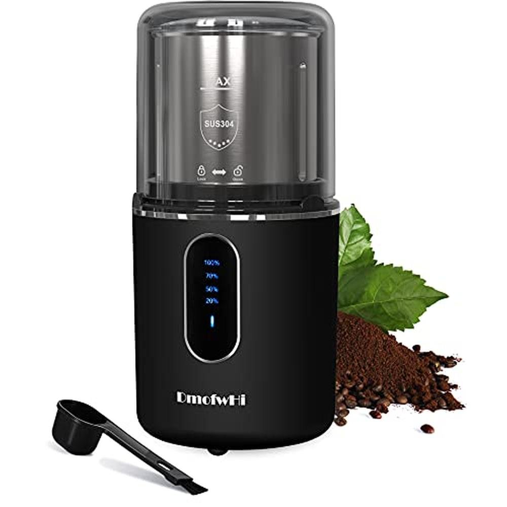 Coffee Grinder: DmofwHi Cordless Electric USB Rechargeable – Front View