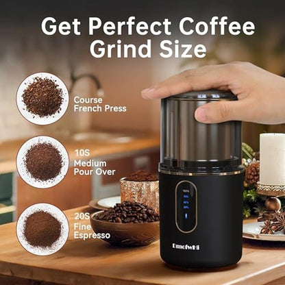 Coffee Grinder: DmofwHi Cordless Electric USB Rechargeable – Close-up Detail